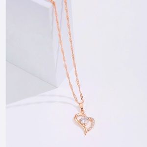 18k Gold Plated Heart Charm Necklace